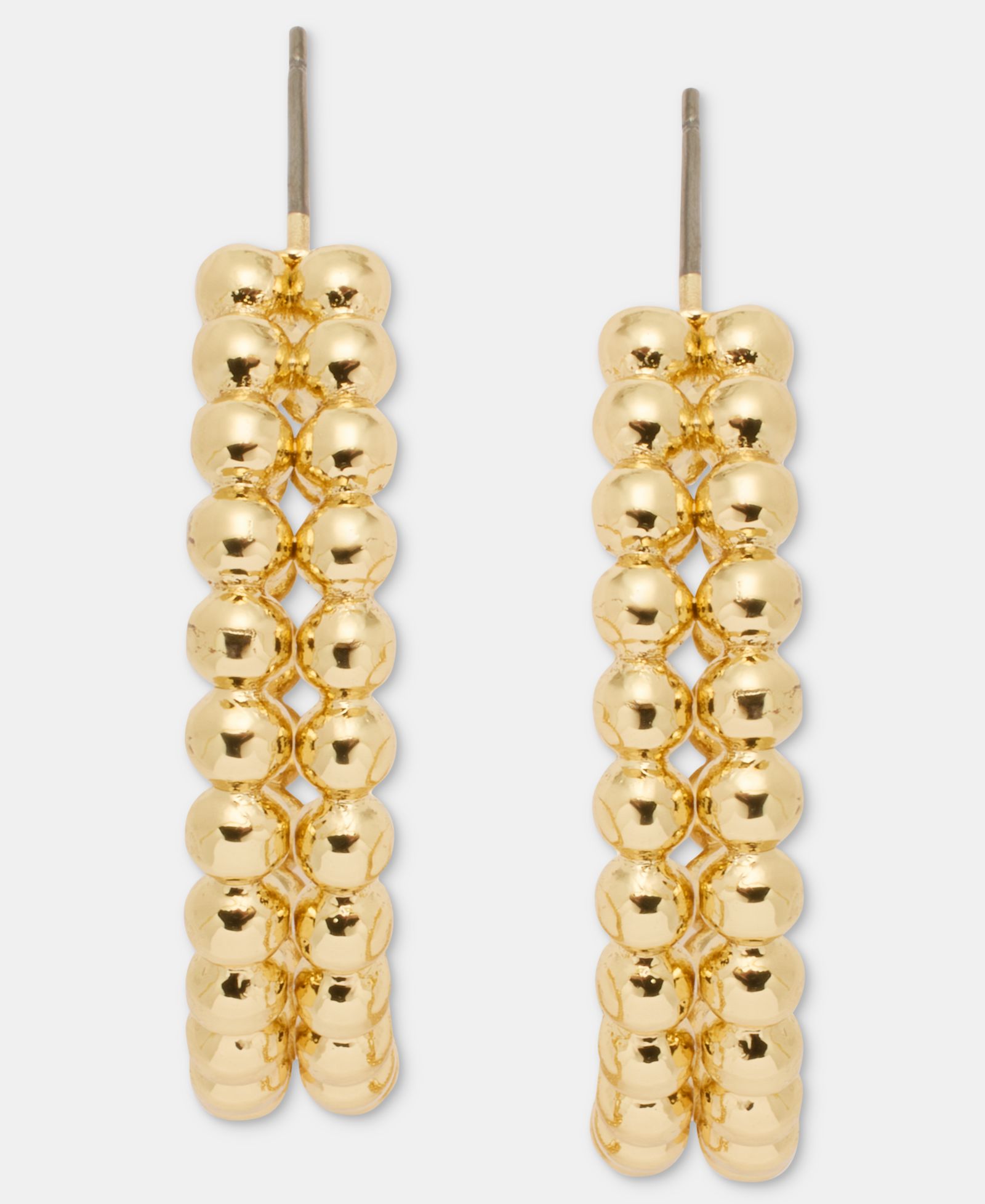 Серьги-кольца Anne Klein Gold-Tone Metal Beaded C