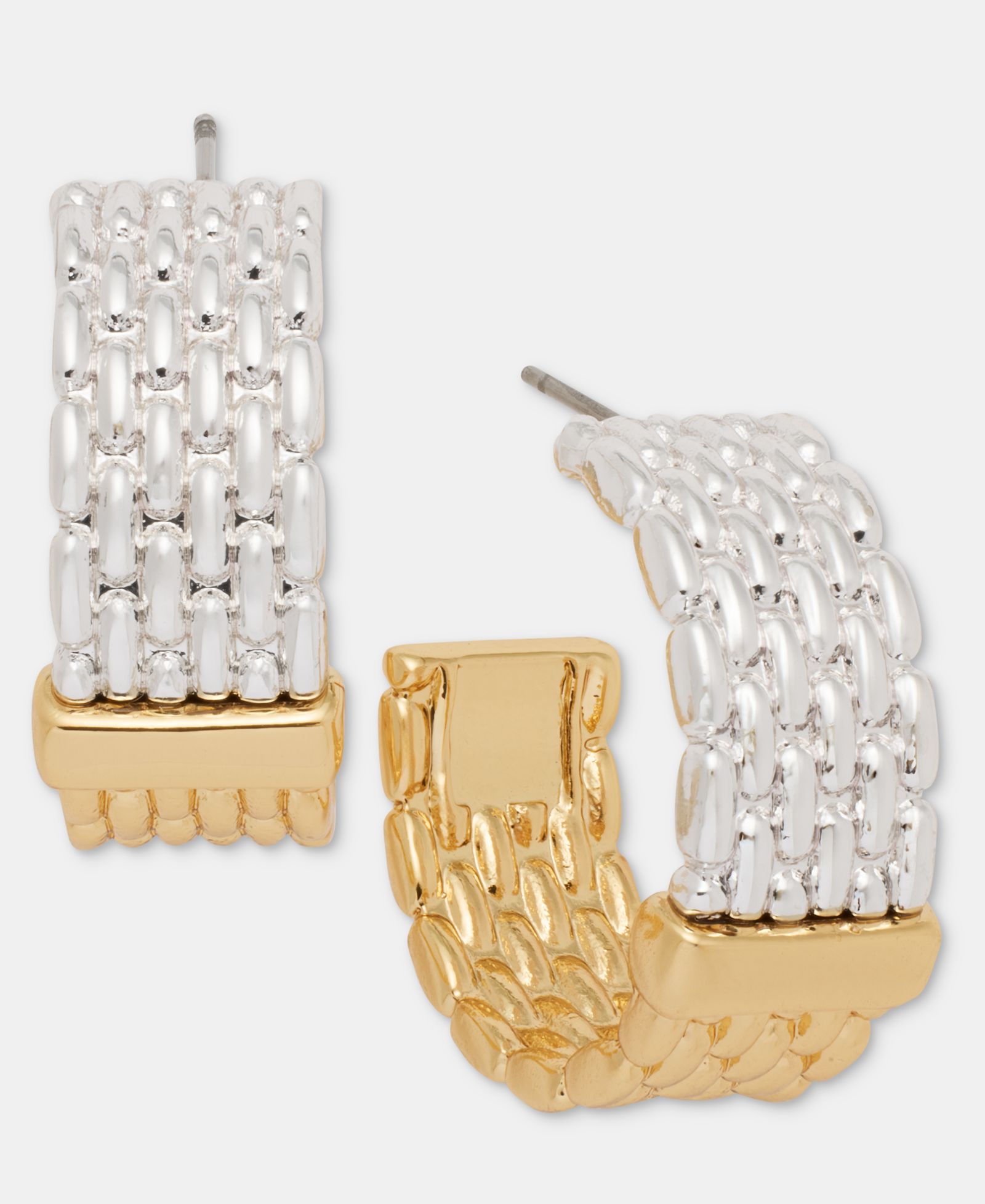 Anne Klein Серьги-кольца Two-Tone Dynamic