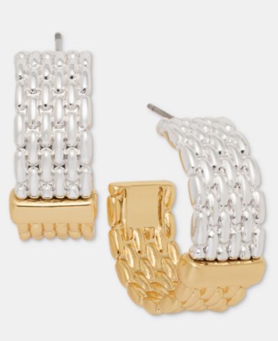 Anne Klein Серьги-кольца Two-Tone Dynamic