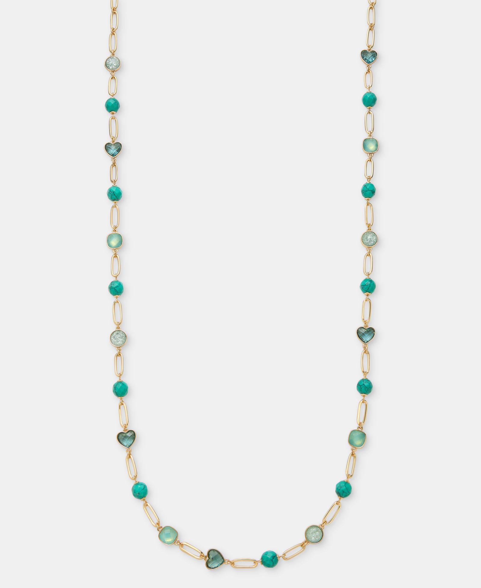 Anne Klein Gold-Tone Stone Beaded Strandage Necklace