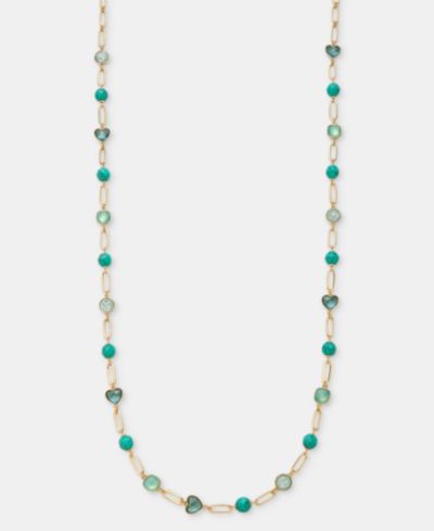 Anne Klein Gold-Tone Stone Beaded Strandage Necklace
