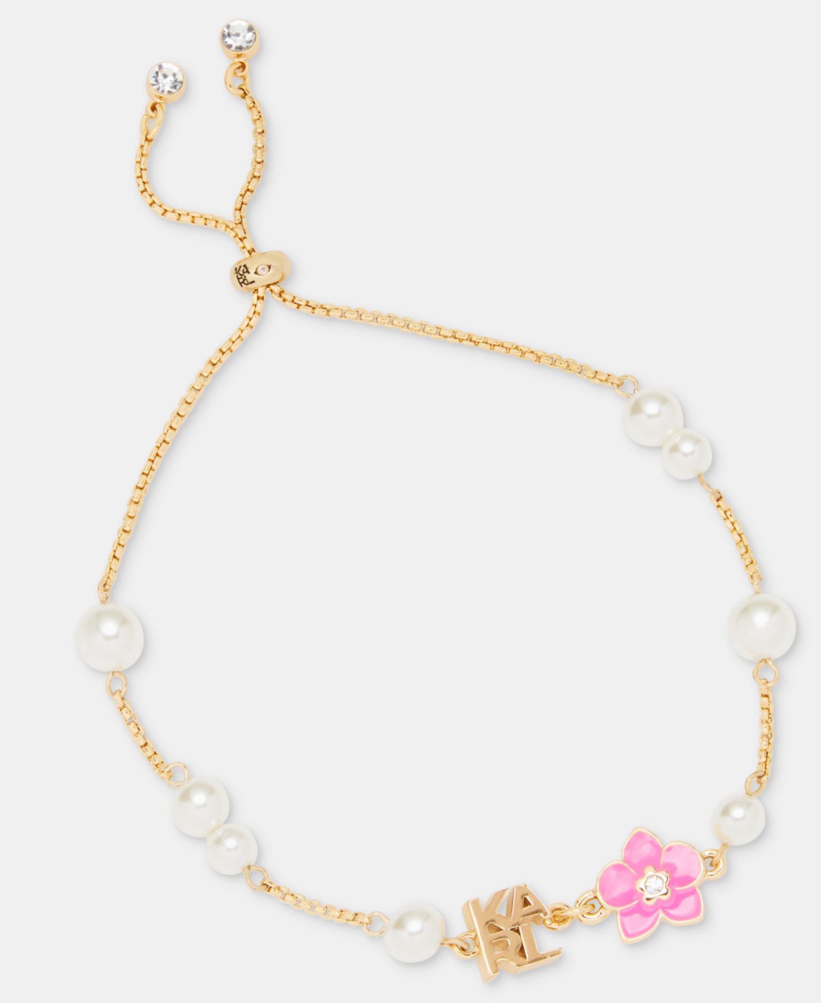 Браслет KARL LAGERFELD PARIS Orchid & Imitation Pearl Logo Slider
