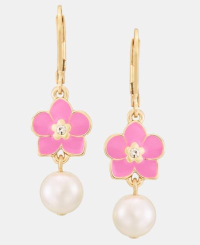 Серьги KARL LAGERFELD PARIS Orchid & Imitation Pearl Double Drop