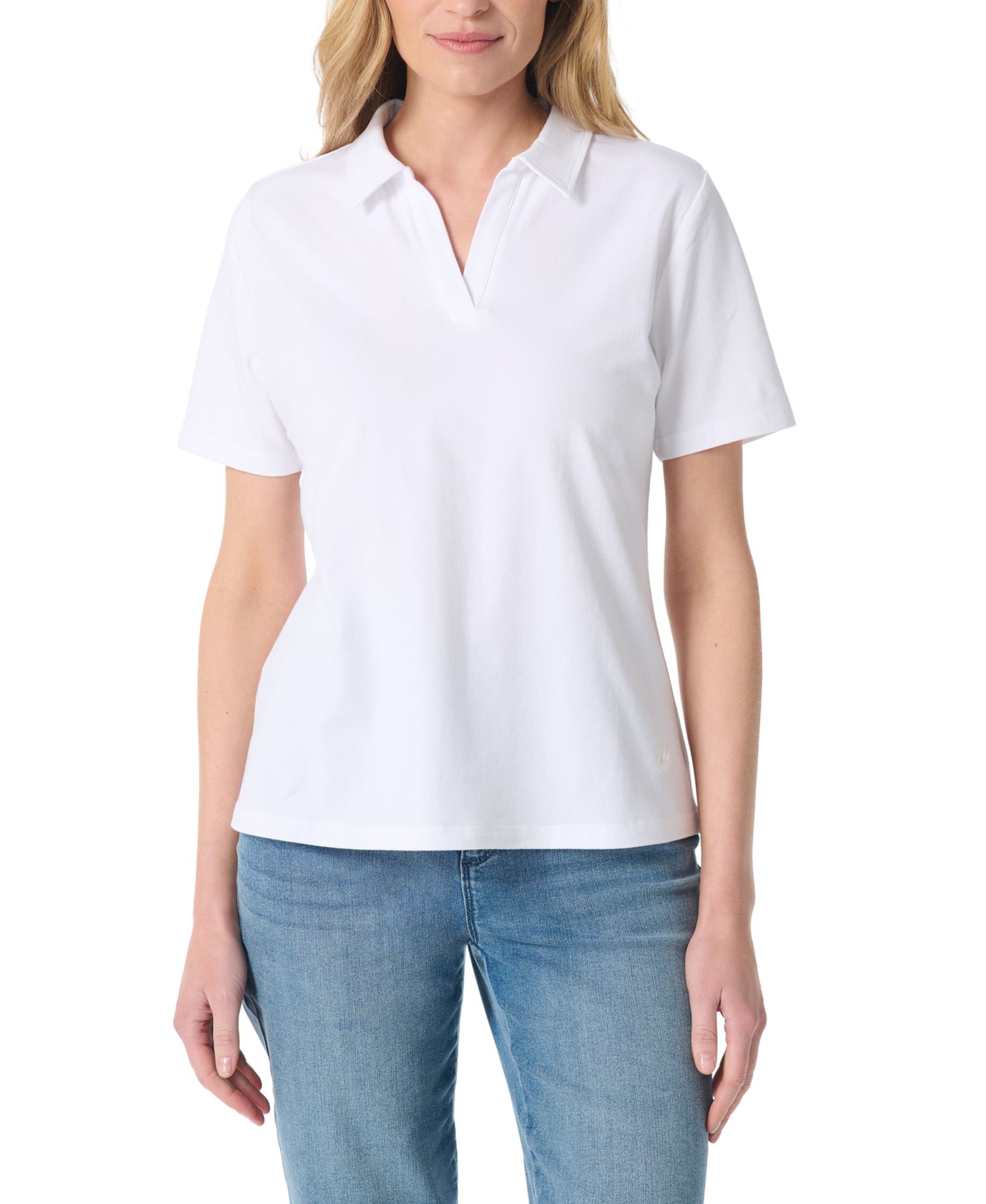 Gloria Vanderbilt Women's  Polo Point Collar Short-Sleeve T-Shirt