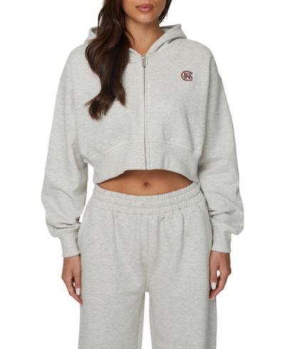 Женское укороченное худи Good For Nothing Cropped Zipped Halftone Hoodie