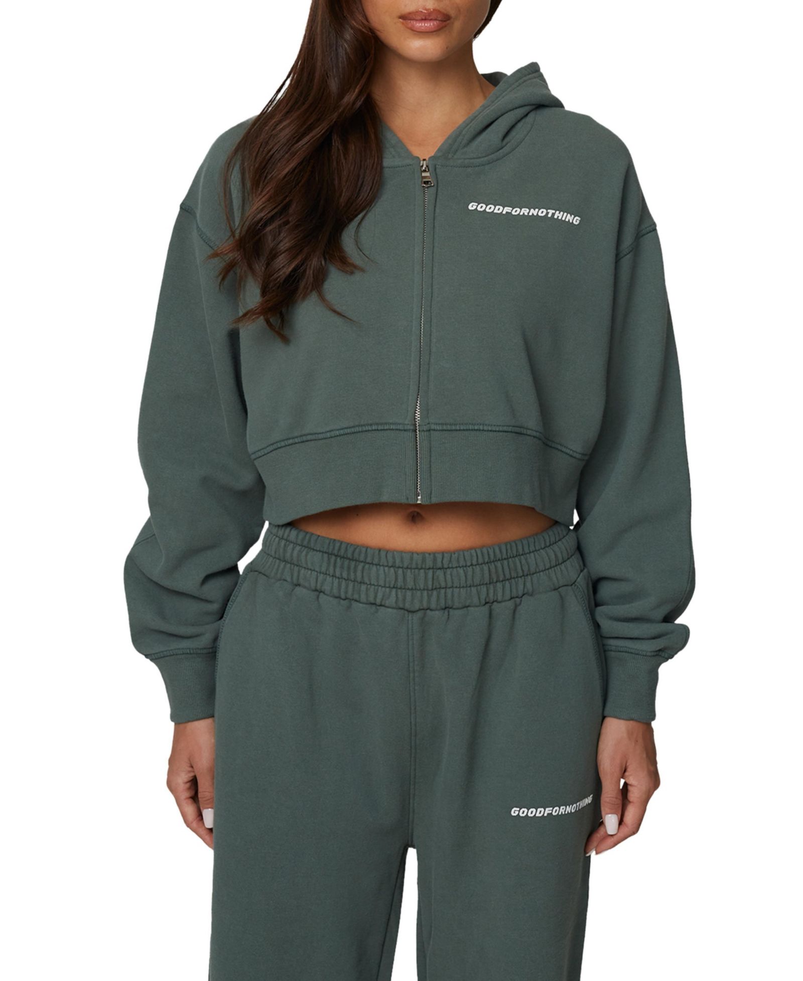 Женское укороченное худи Good For Nothing Essential Cropped Zip Hoodie