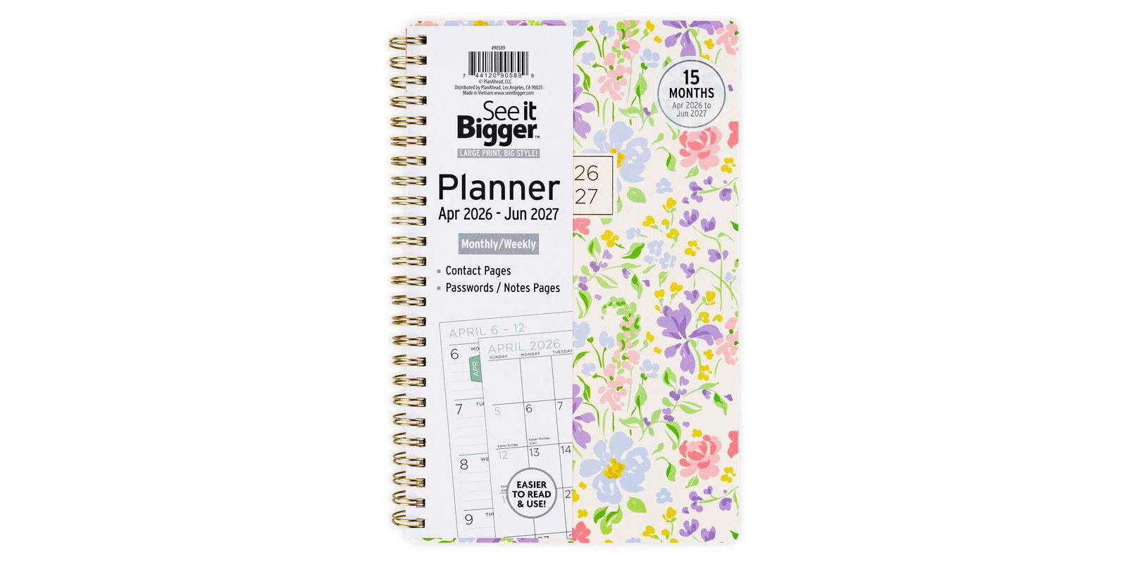 See It Bigger Medium 15 Monthly Weekly Planner