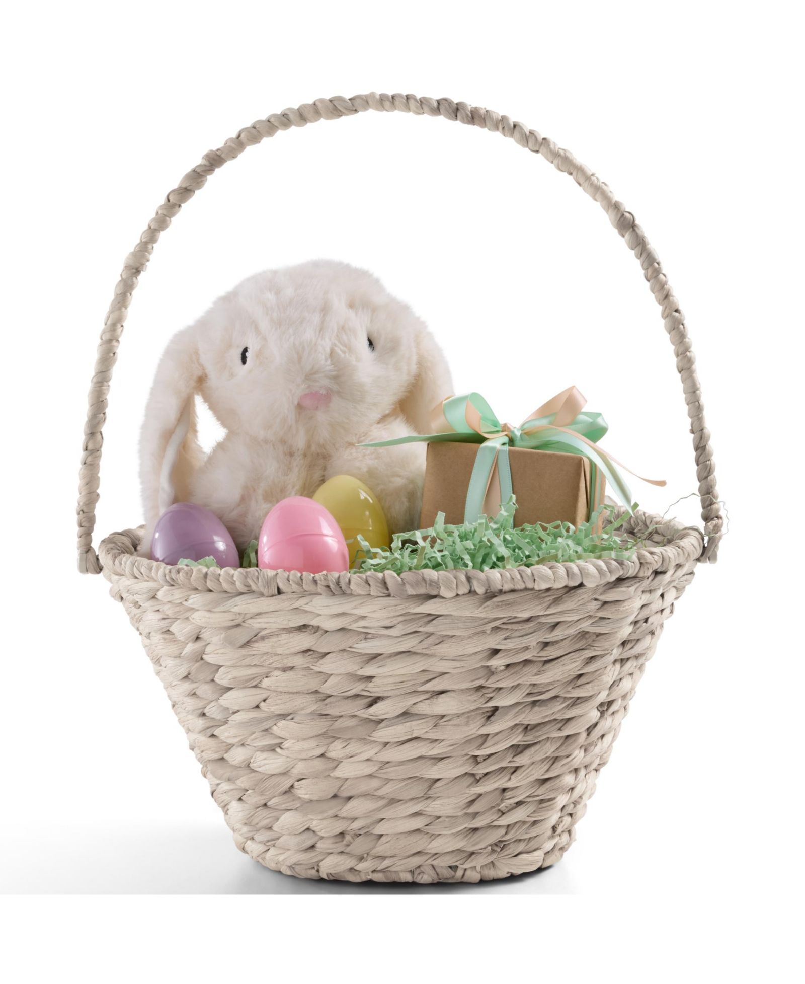 Best Choice Products Easter Basket, Small Woven Easter Basket for Kids w/ Collapsible Handle, Tapered Shape