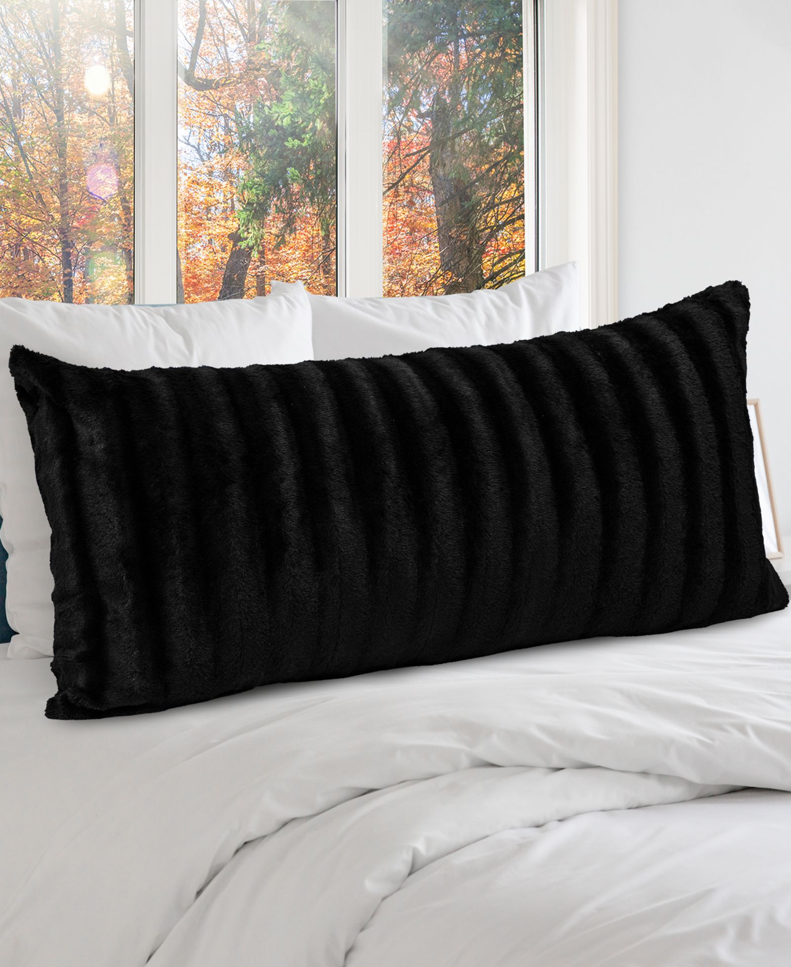 Cheer Collection Textured Long Decorative Pillow, 18" x 40"