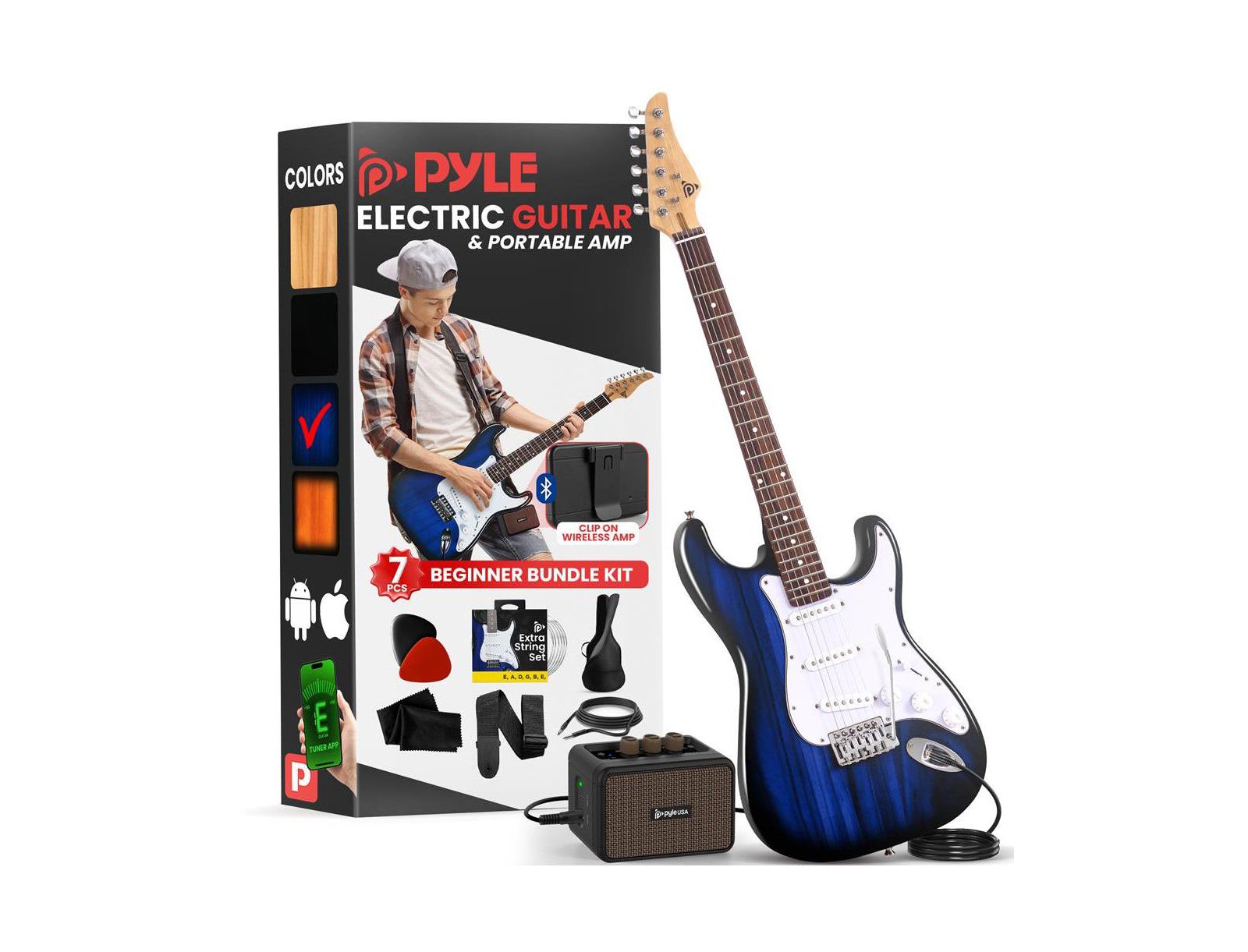 Электрогитарный комплект Pyle ST Style 6-String с 5W Amplifier - High Gloss