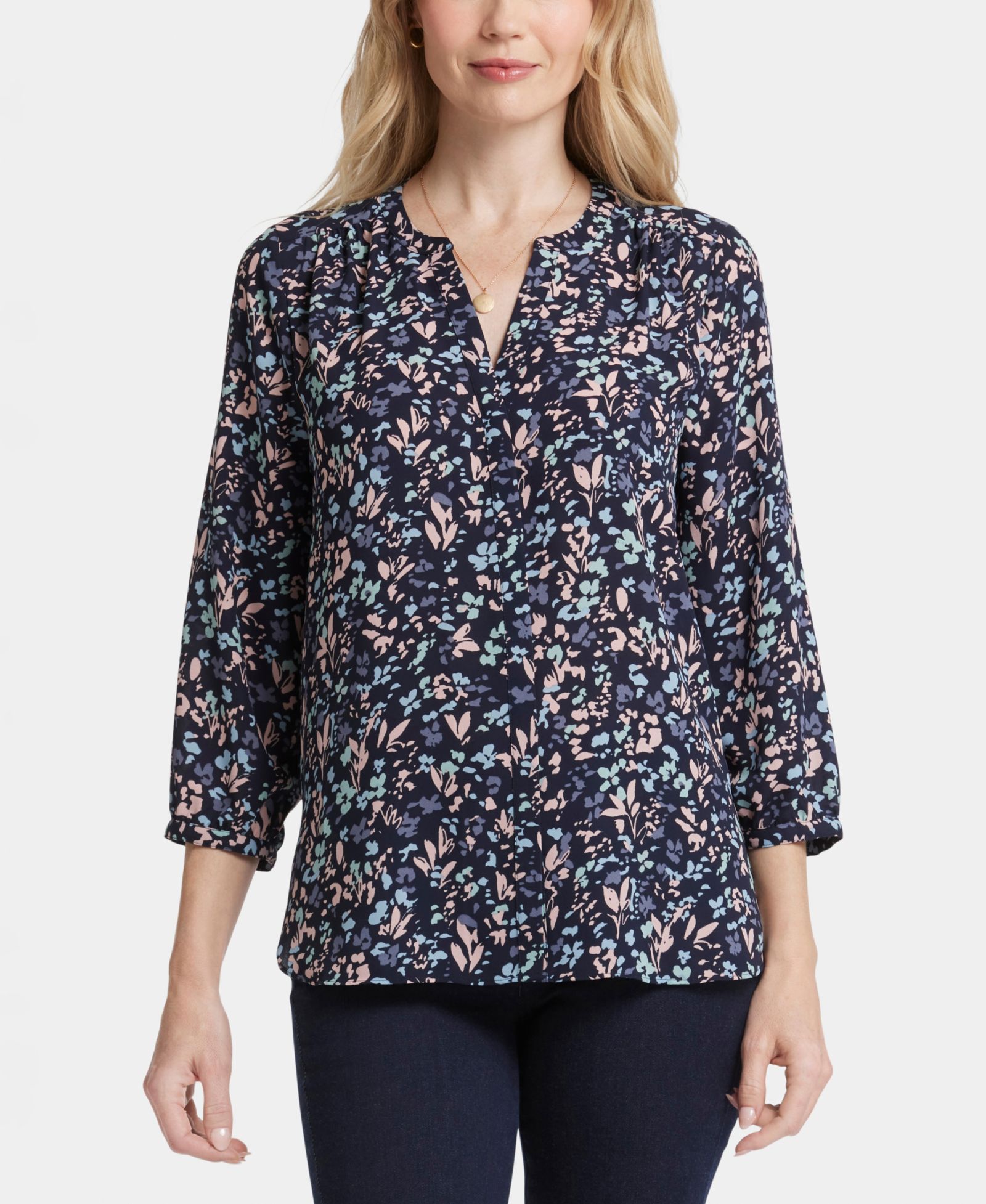 Женский топ NYDJ Pintuck Split Neck