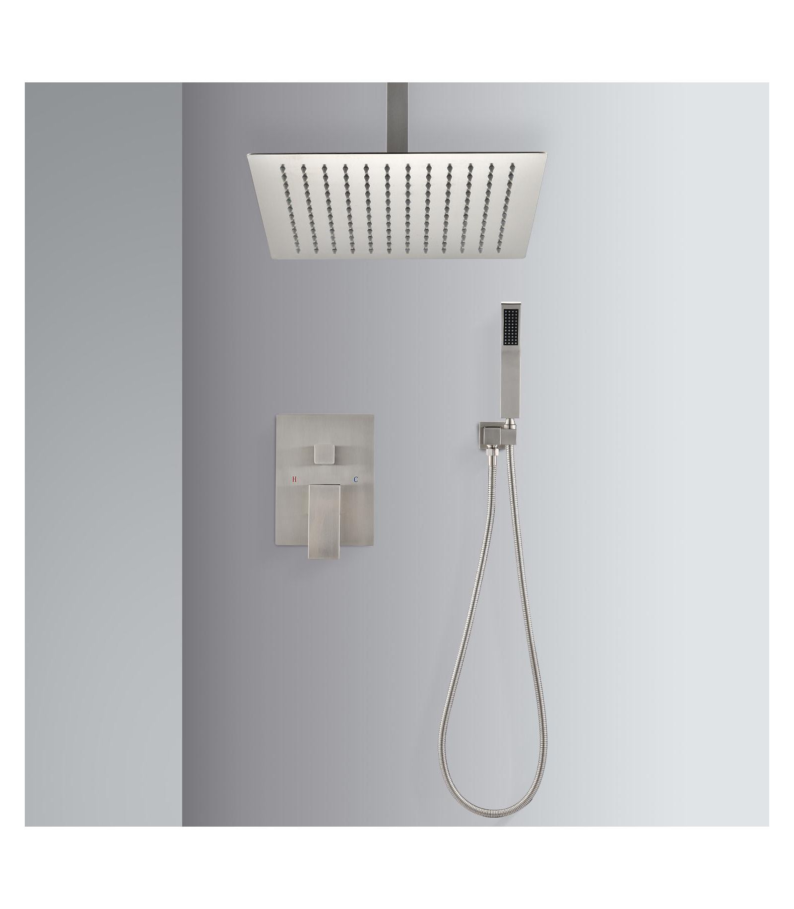 BUSDAYS Ceiling Mounted Shower System Combo Set with Handheld and 10"Shower head