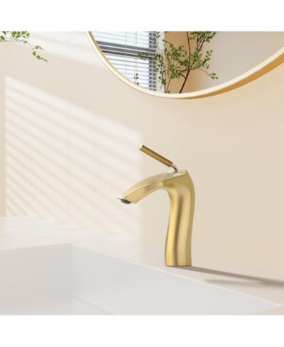 Смеситель для раковины BUSDAYS Brushed Gold с одним рычагом