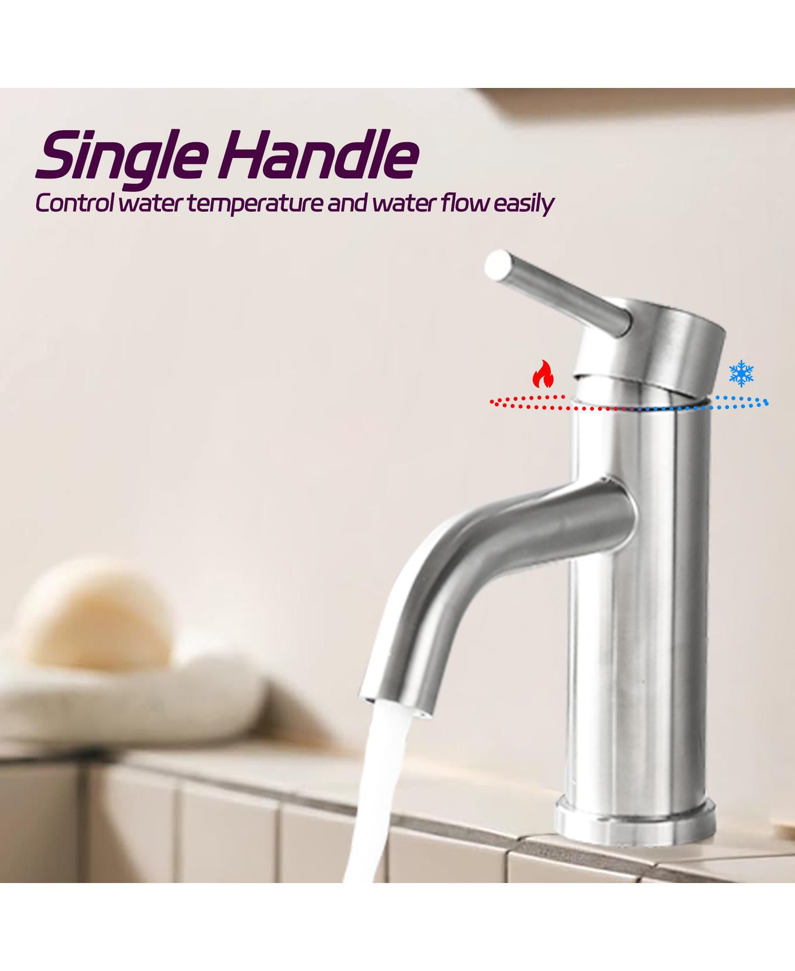 BUSDAYS Bathroom Faucet Single Hole Modern Bathroom Sink Faucet Vanity Bathroom Faucet