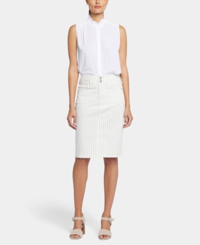 NYDJ Petite High-Waist Button Closure Skirt