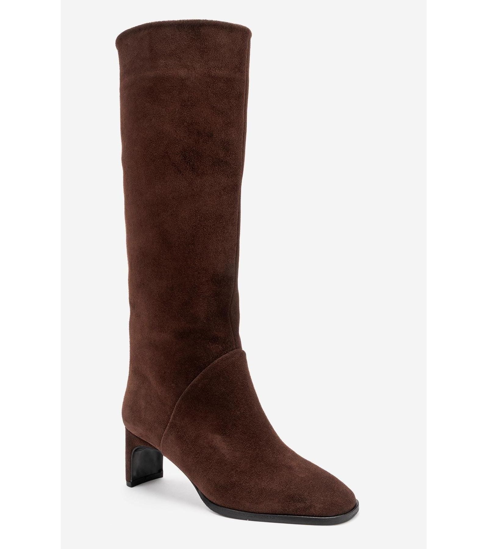 Forever & Always Shoes Women's Taly Leather Block Heel Knee High Boot
