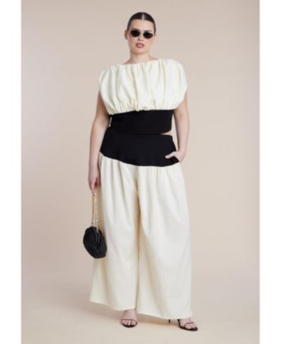 Женские брюки Plus Size ELOQUII Colorblocked Wide Leg