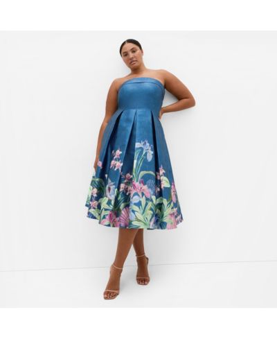 CITY CHIC Plus Size Tiffany Bloom Strapless Midi Dress