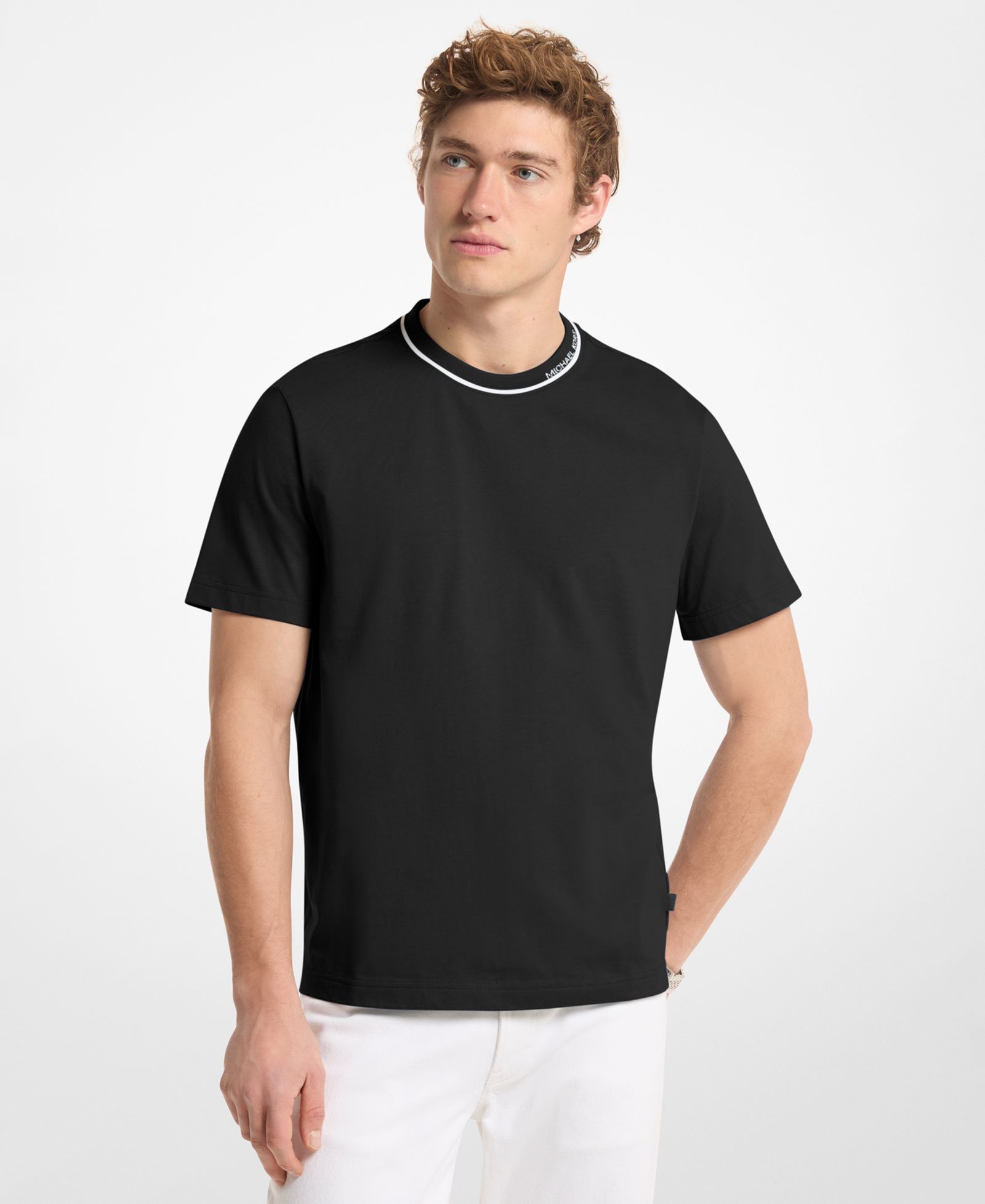 Michael Kors Men's Contrast Tipping Crewneck T-Shirt