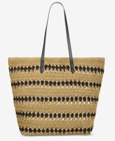 Сумка-тоут Style & Co Geometric Straw Slouchy