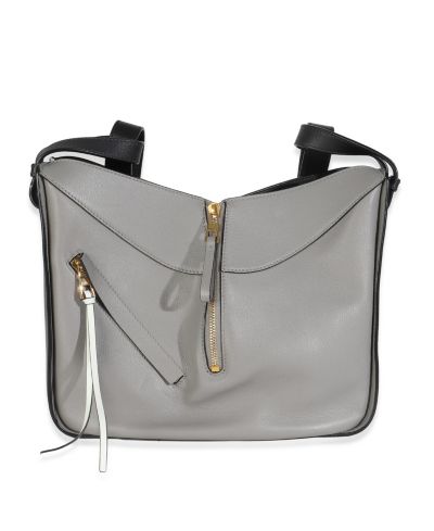 Pre-Owned Loewe сумка через плечо Hammock из телячьей кожи, серая/черная, Medium