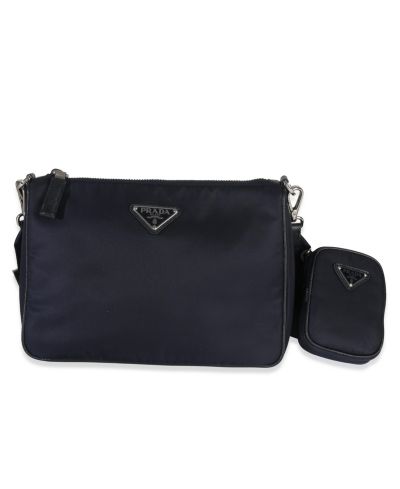 Pre-Owned Prada сумка через плечо Navy Re-Nylon и кожа Saffiano
