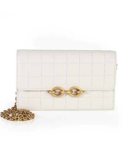 Pre-Owned Saint Laurent сумка Le Maillon Wallet On Chain из мягкой телячьей кожи Crema