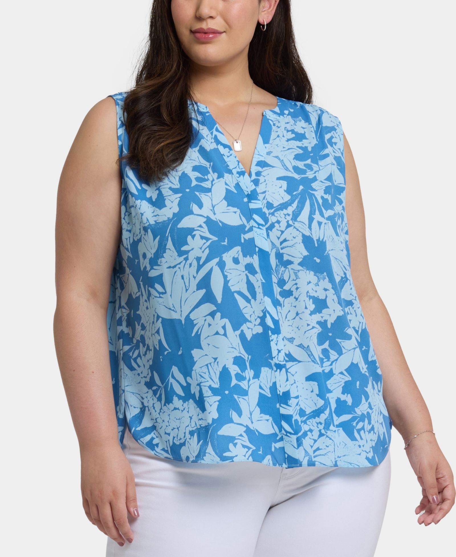 NYDJ Plus Size Sleeveless Pintuck Top