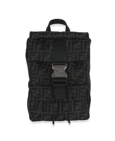 Pre-Owned Fendi Black Zucca Canvas Small Fendiness Crossbody Bag