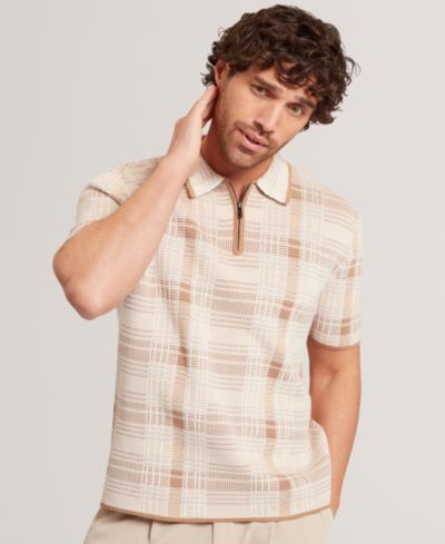 Ted Baker Men's Quarter-Zip Silhouette Short-Sleeve Polo Shirt