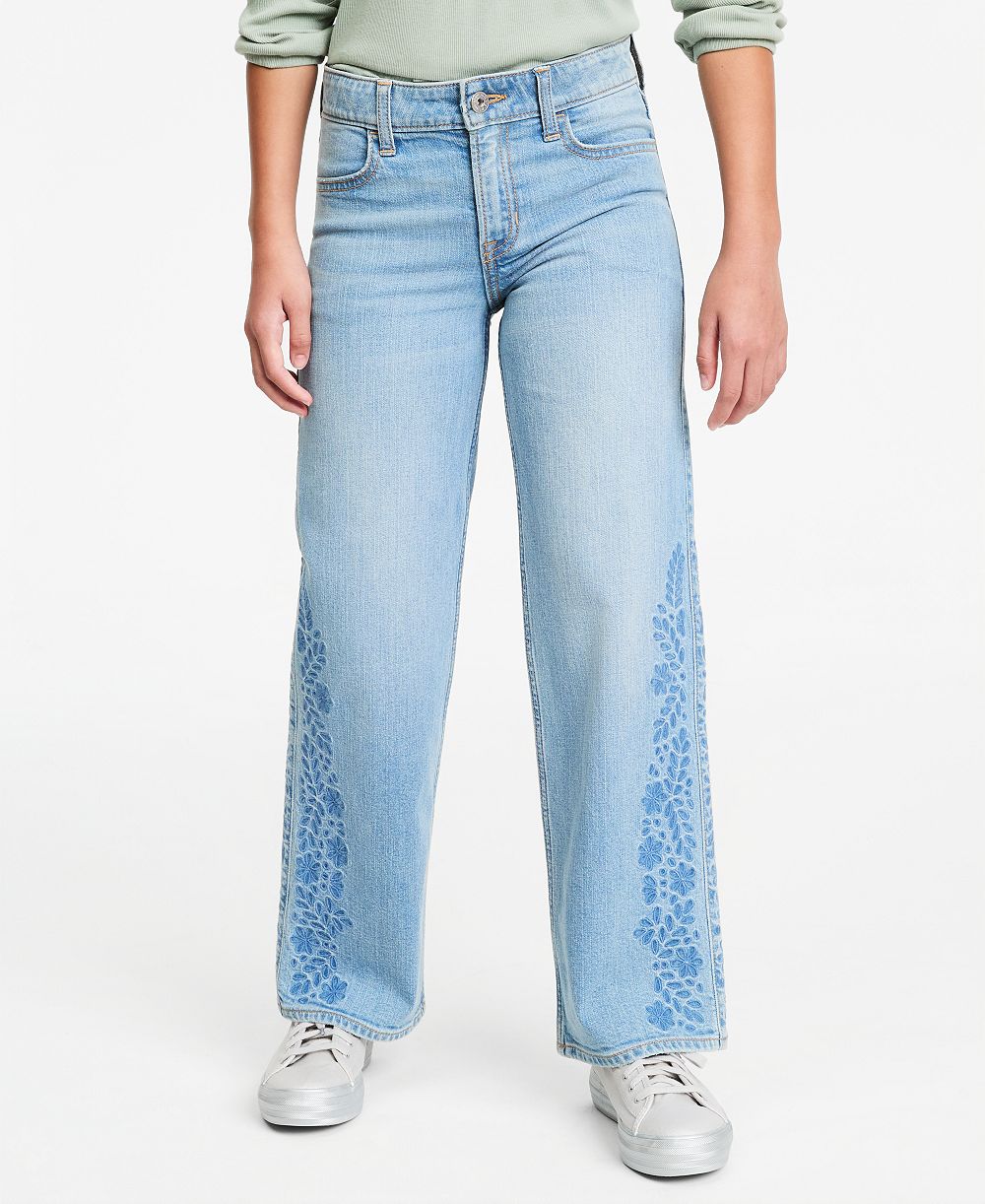 Детские джинсы abercrombie kids Embroidered High-Rise 5-18