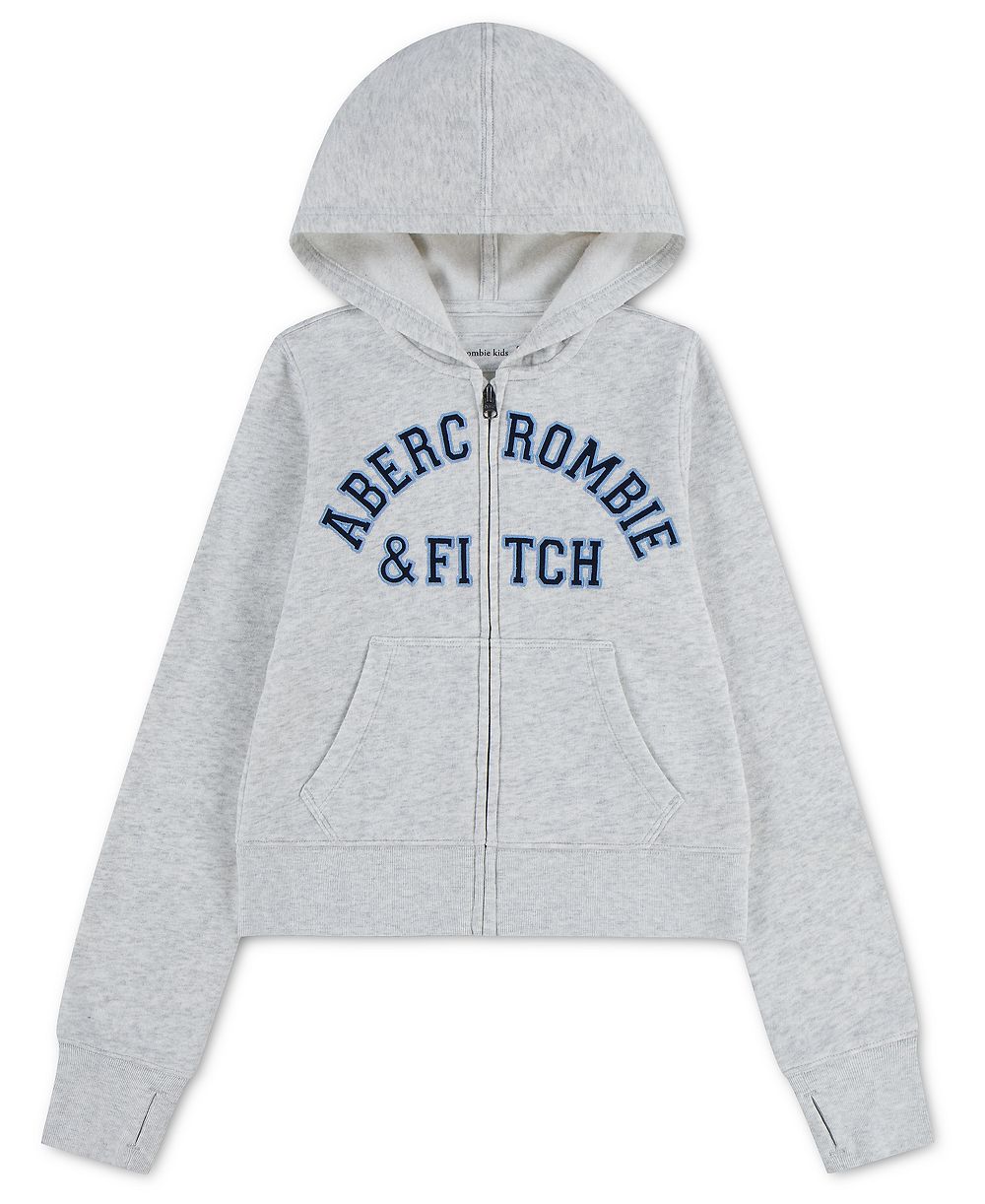 Худи abercrombie kids для девочек с логотипом на молнии, размер 5-16