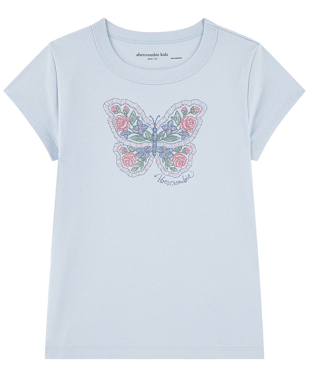 abercrombie kids Girls' 5-16 Butterfly Raglan Short-Sleeve T-Shirt