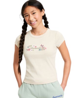 abercrombie kids Girls' 5-18 Floral Logo Baby T-Shirt