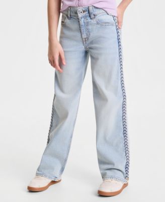 Детские джинсы abercrombie kids с высокой посадкой и широкими штанинами, braided