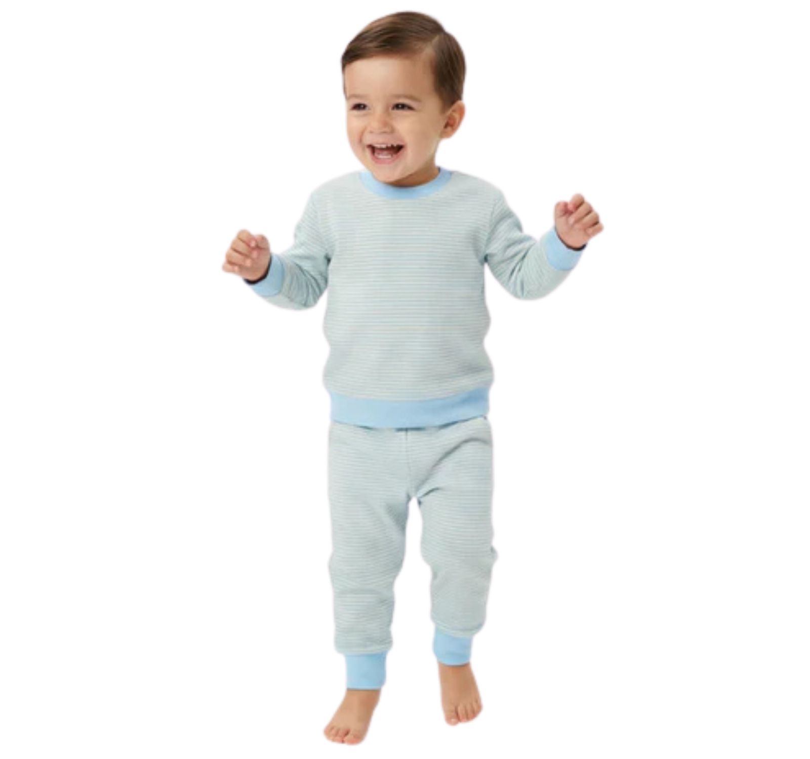 Motette Baby Boys Seaside Stripe Lounger Bamboo Sweatsuit