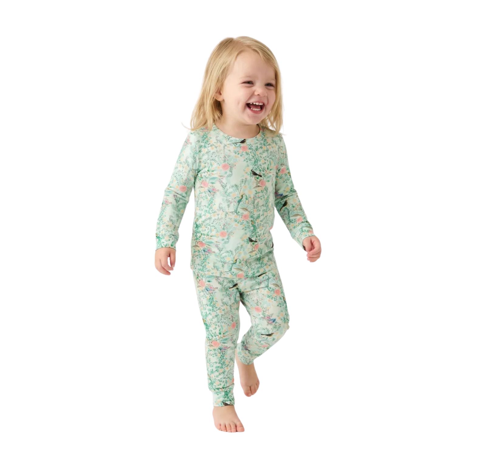 Motette Baby Girls Sage Blossom Pajama Set