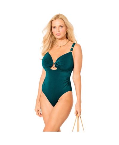 Женский слитный купальник Swimsuits for All с эффектом мерцания и косточками