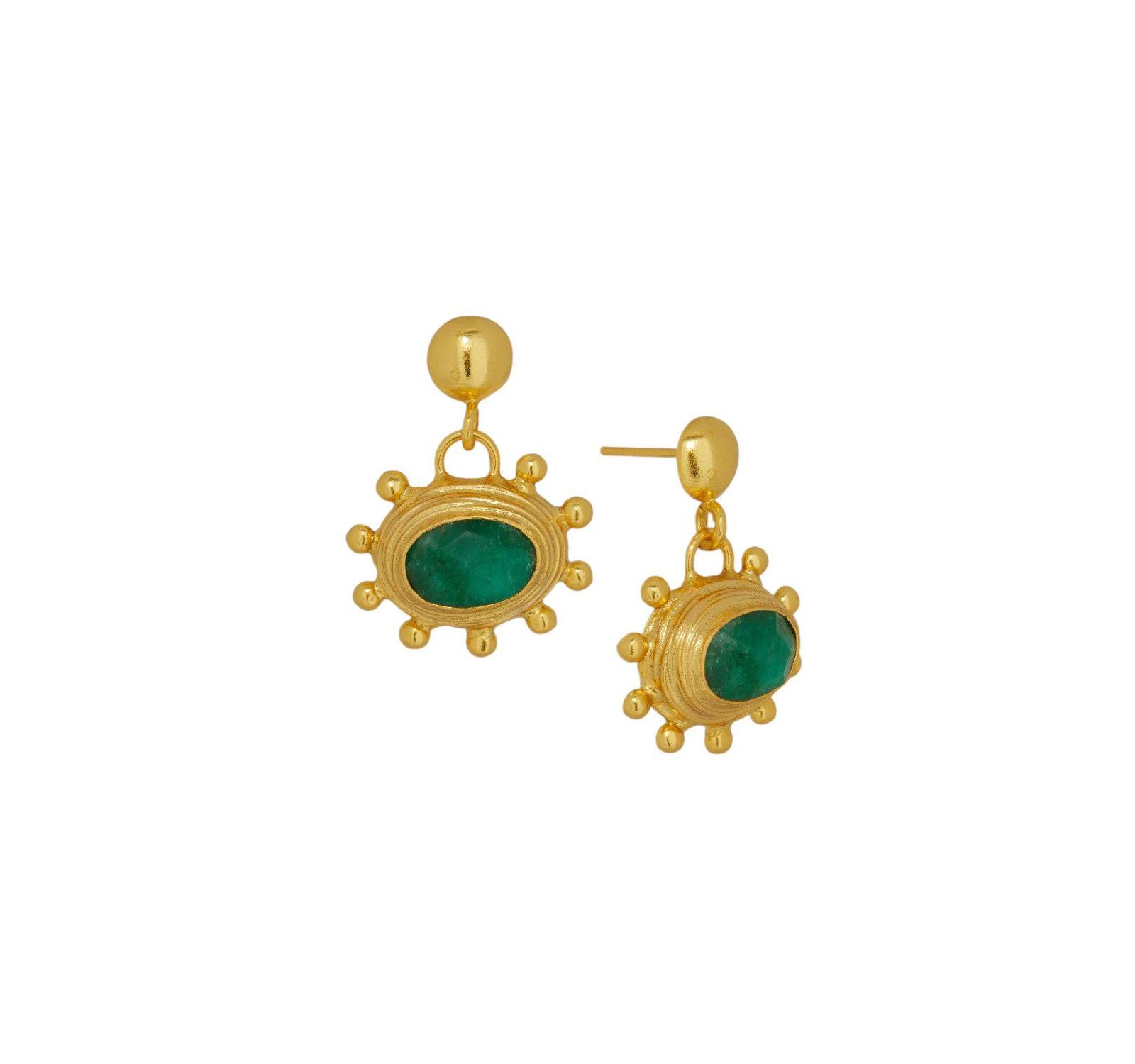 Серьги Ottoman Hands Zand Emerald Drop