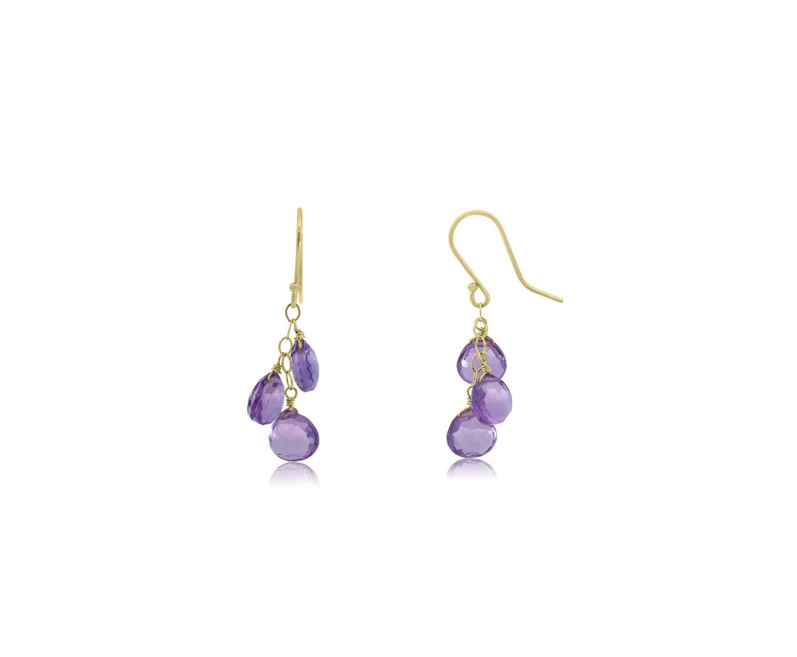 Серьги The Lovery Amethyst Bead Dangle 14K Gold