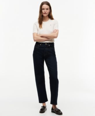 Женские хлопковые джинсы Tommy Hilfiger с высокой талией и зауженным низом