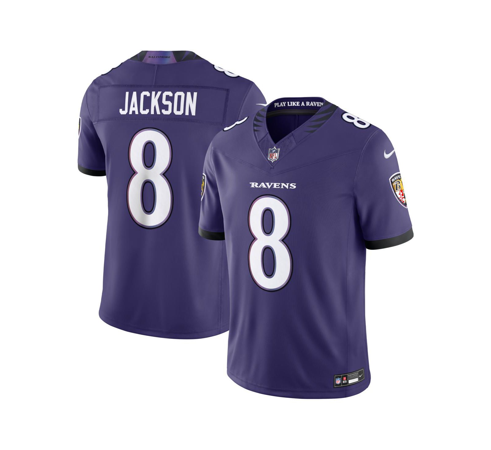 Nike Мужская джерси Lamar Jackson Baltimore Ravens Vapor F.U.S.E. фиолетовая