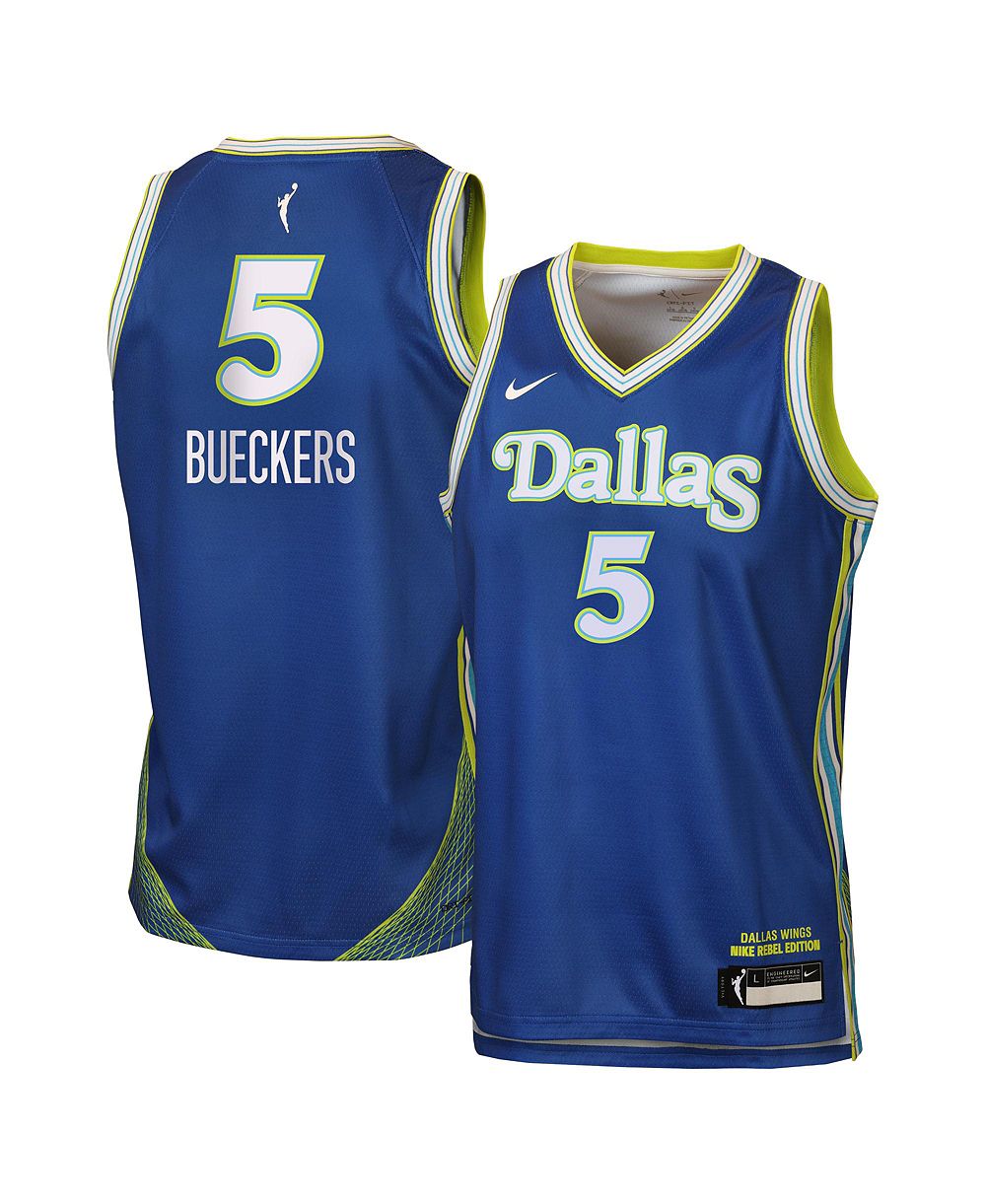 Детская синяя джерси Nike Paige Bueckers Dallas Wings Victory Rebel Edition