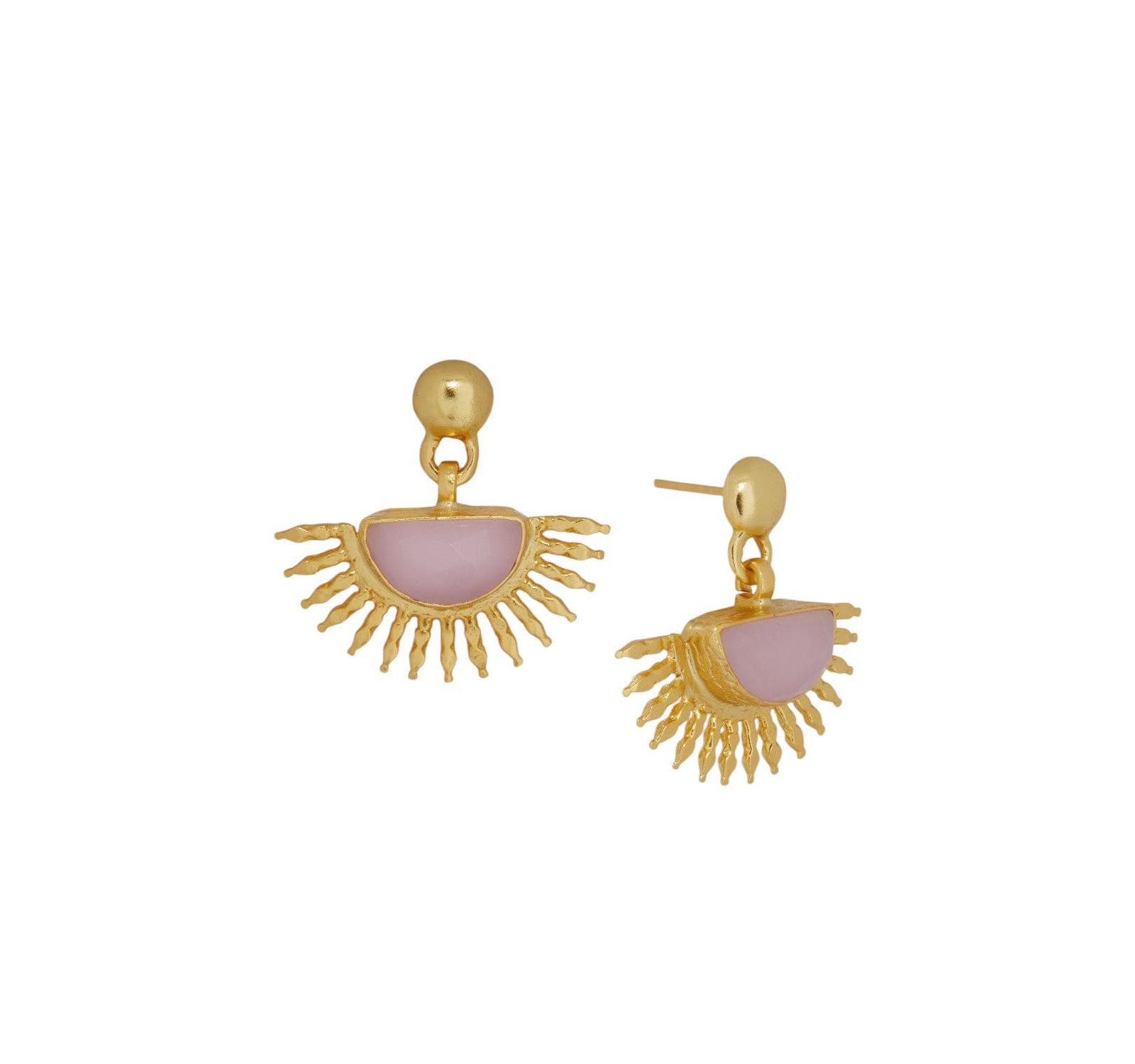 Серьги-гвоздики Ottoman Hands Sunrise Rose Quartz Drop