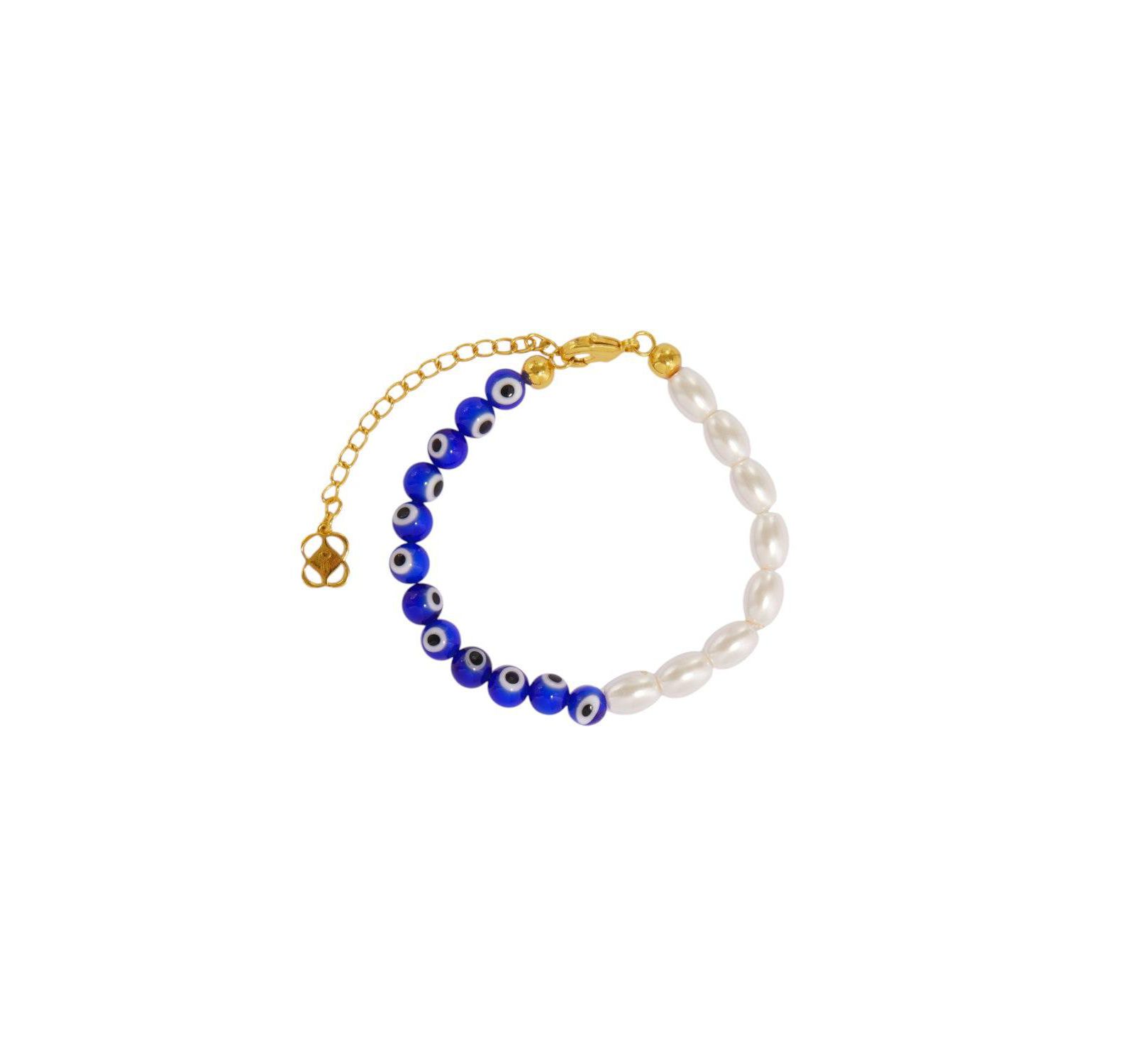 Ottoman Hands Mila Evil Eye And Pearl Beaded Bracelet
