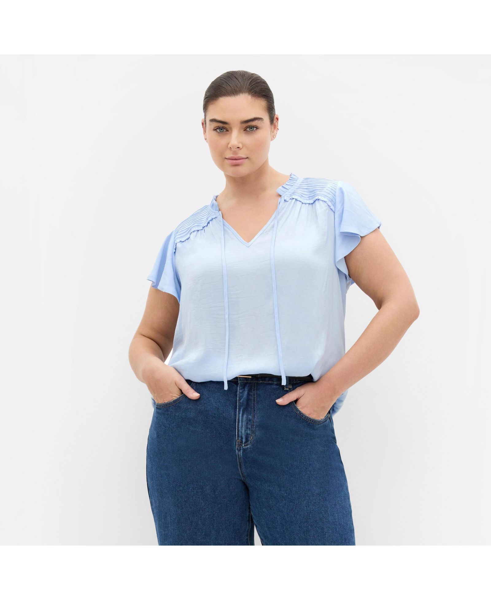 Женская рубашка Plus Size CITY CHIC Drama Queen с коротким рукавом