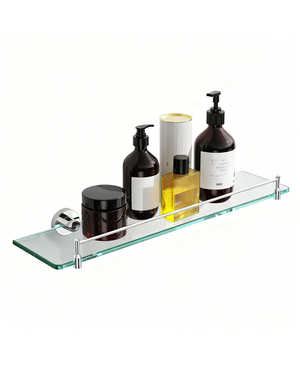 Стеклянные полки YIGII для ванной комнаты Chrome Stainless Steel Wall Mount