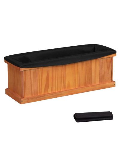 Slickblue Solid Fir Wood Raised Garden Bed with Liner & Drainage