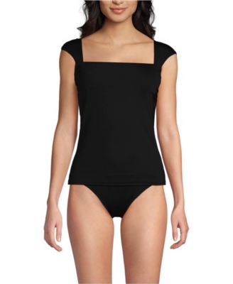 Lands' End Women's DDD-Cup Square Neck Underwire Tankini Top