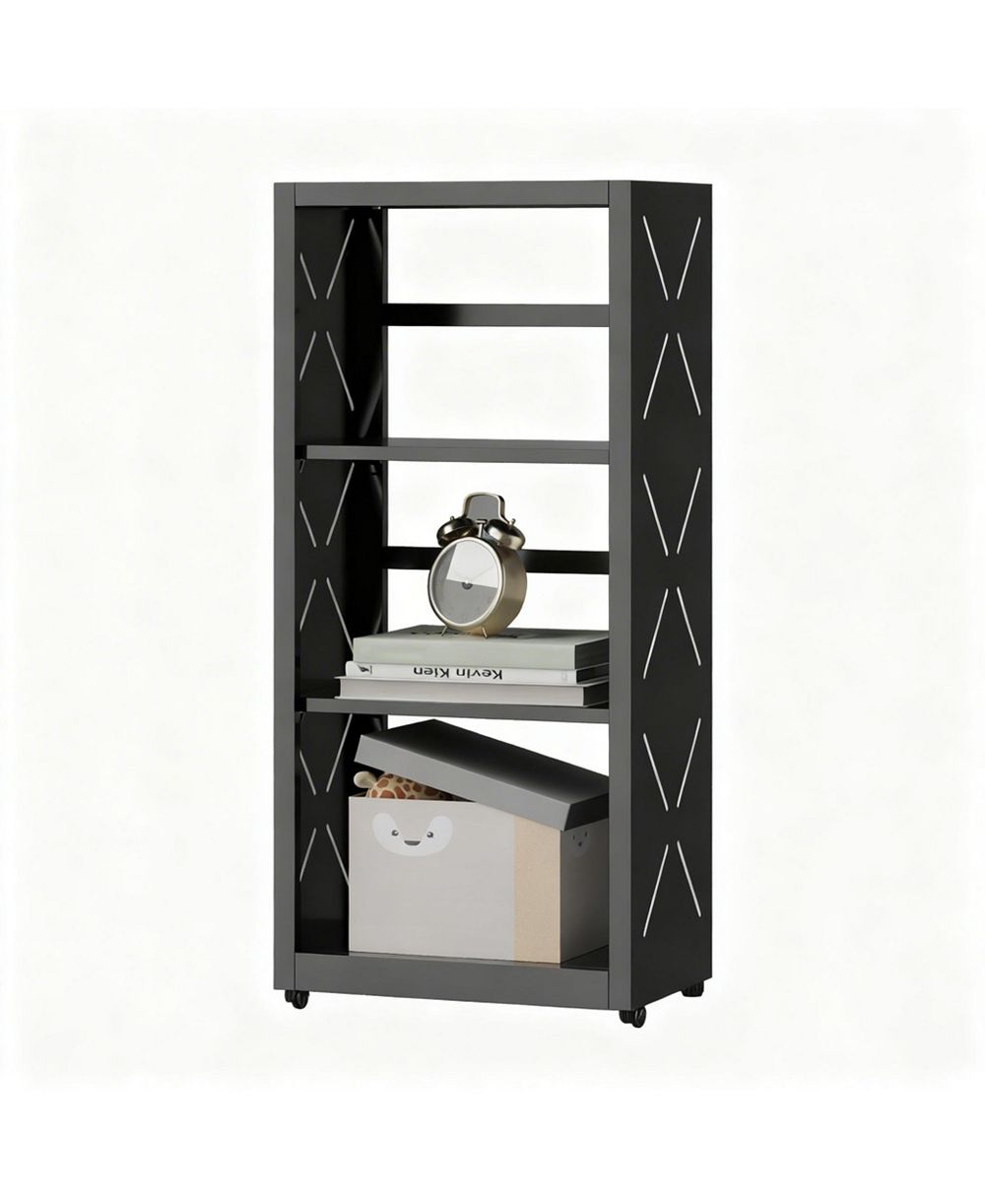 YIGII Industrial Bookshelf Metal Bookcase Adjustable Shelves Storage Organizer